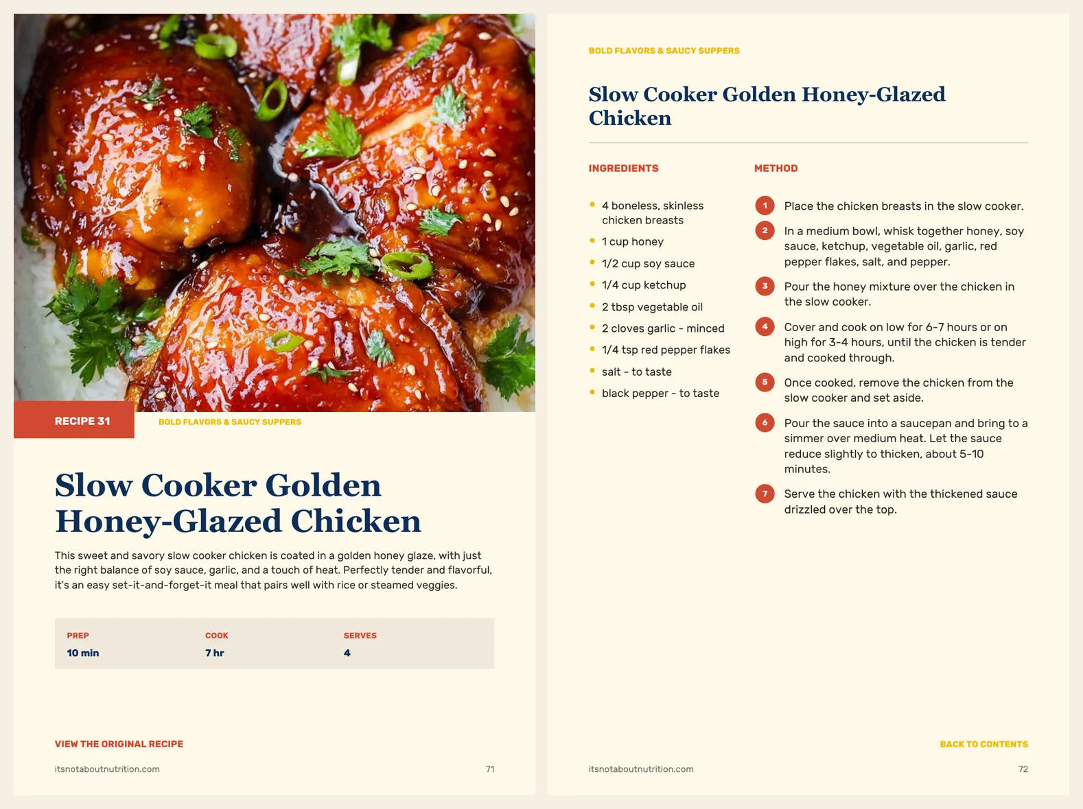 Two more real pages from 60 Slow Cooker Chicken Dinners