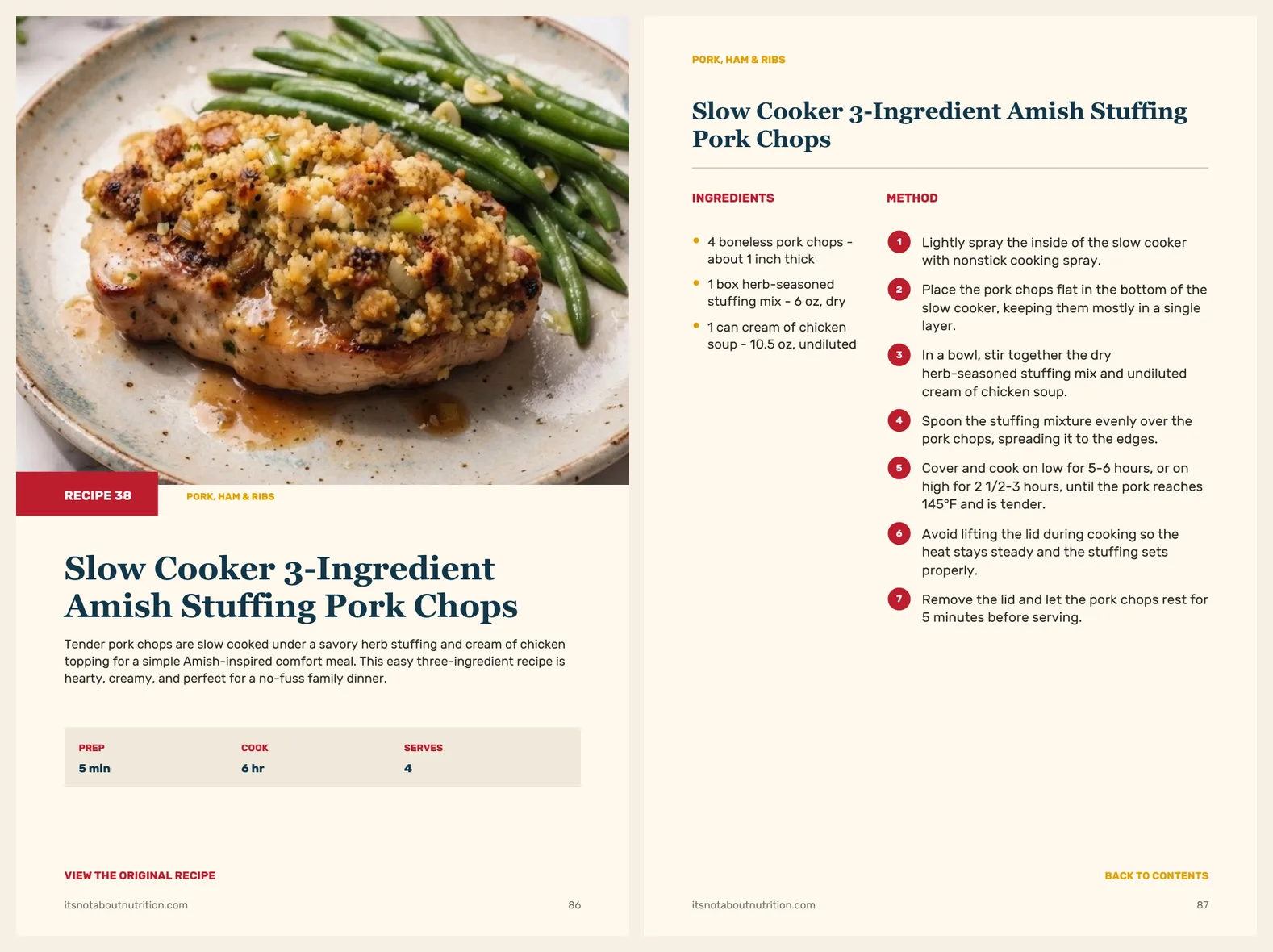 Two more real pages from 75 Dump & Go Slow Cooker Dinners