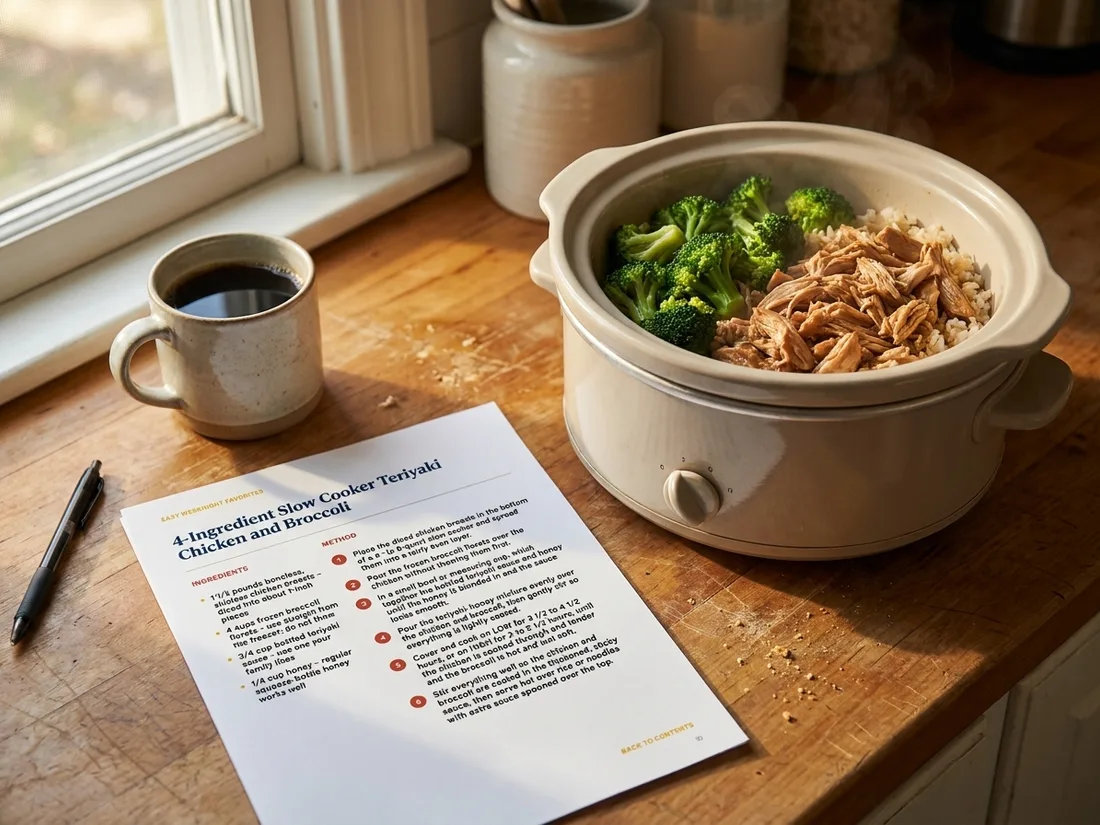 The recipe printed and lying on the kitchen counter