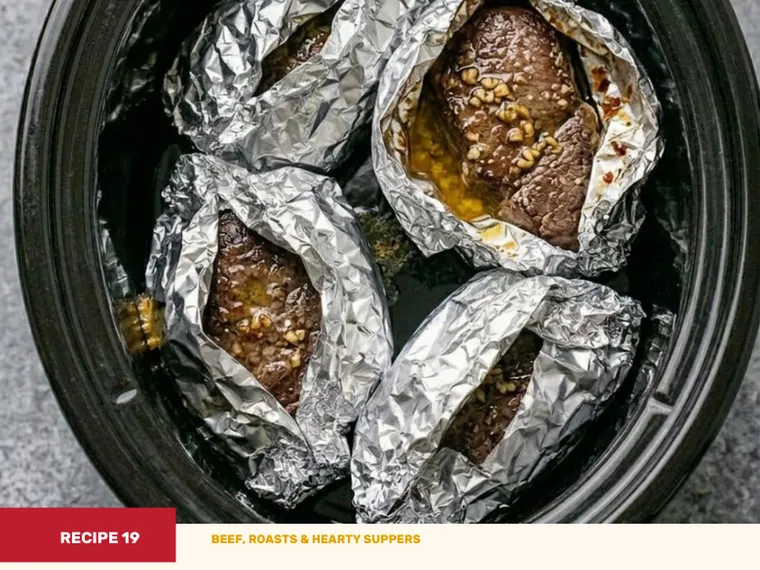 Slow Cooker Garlic Butter Steak Packets