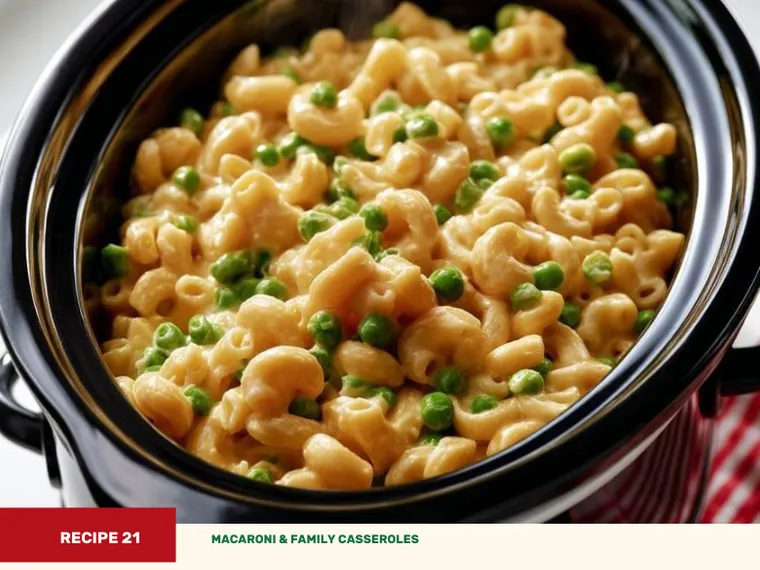 Slow Cooker Canned Pea Macaroni