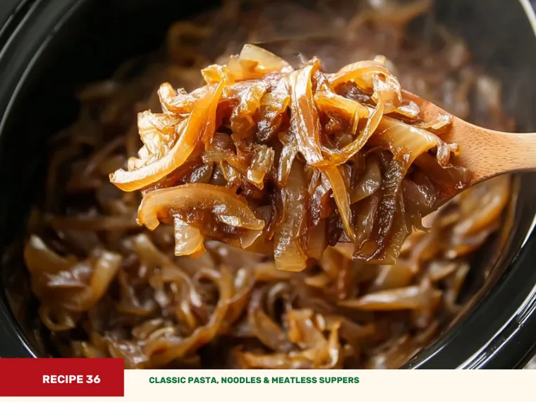Slow Cooker Caramelized Onions Pasta