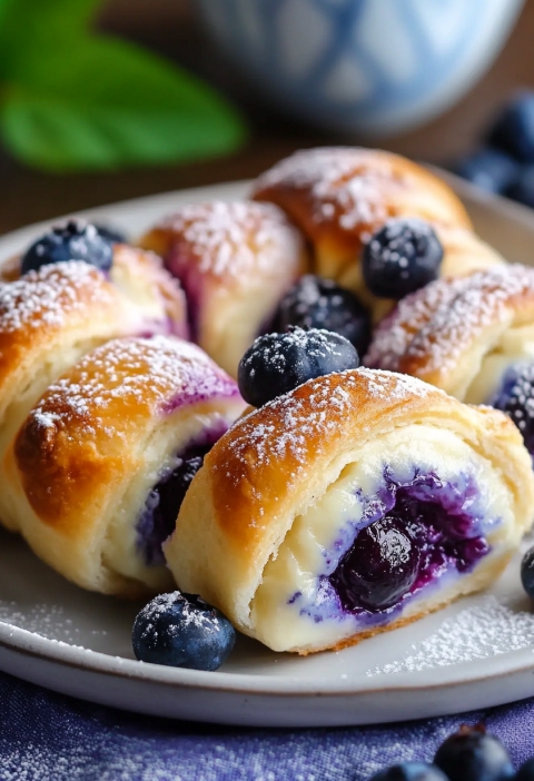 5-Ingredient Blueberry Cheesecake Rolls