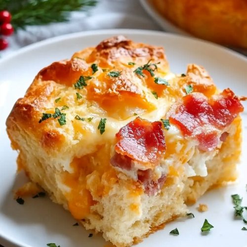 Christmas Morning Bacon, Egg, and Cheese Biscuit Bake: A Festive Family Breakfast