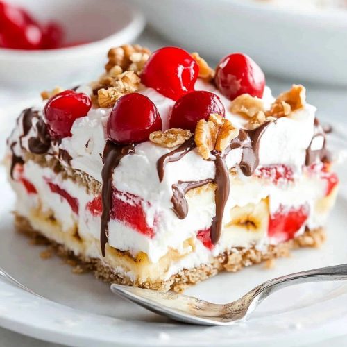No-Bake Banana Split Cake Recipe