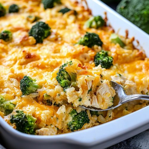 Broccoli Rice Cheese and Chicken Casserole
