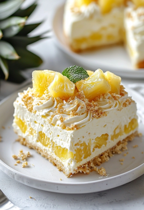 No-Bake Pineapple Cream Dessert: A Light and Refreshing Treat