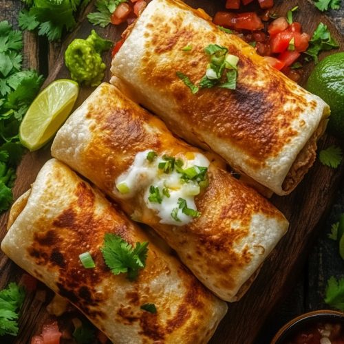 Beef and Cheese Chimichangas