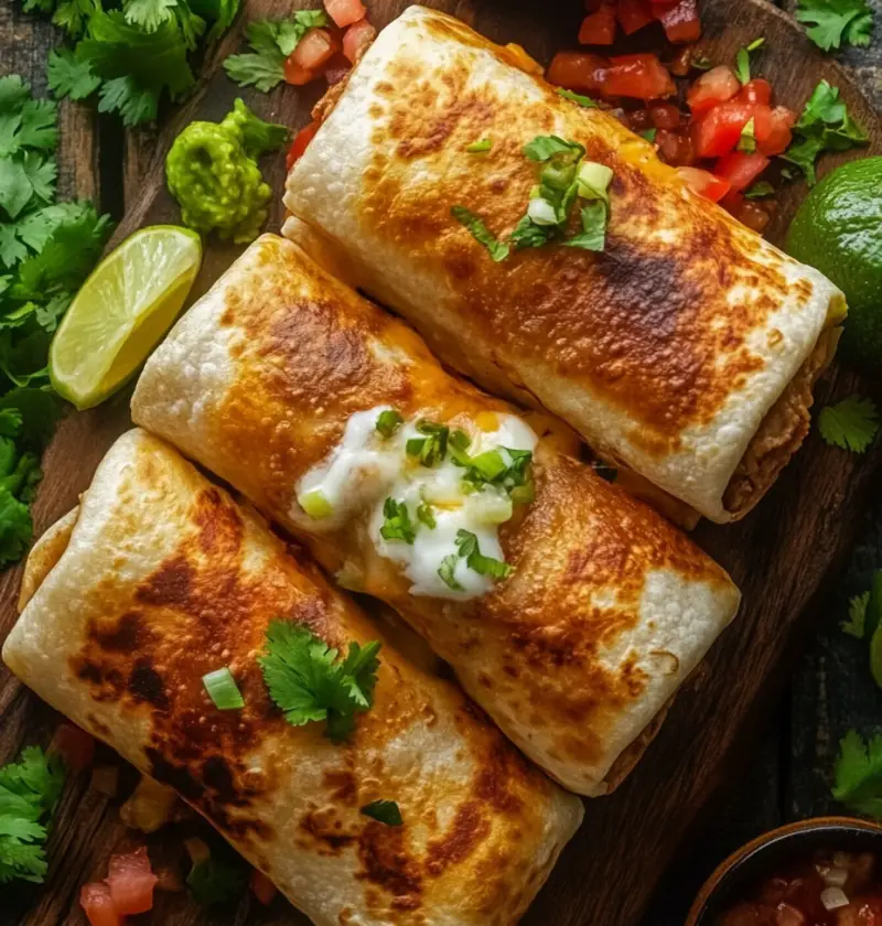Beef and Cheese Chimichangas