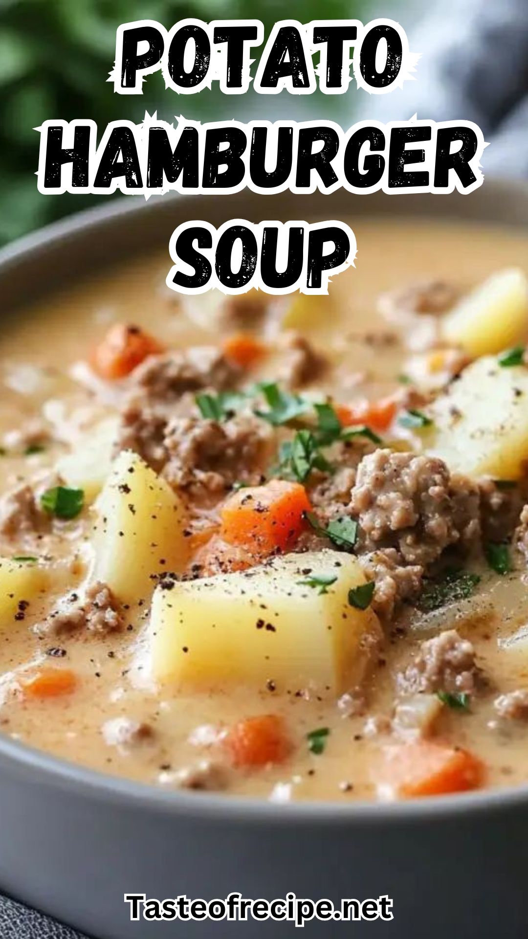 Creamy Potato & Hamburger Soup Made in the Crockpot