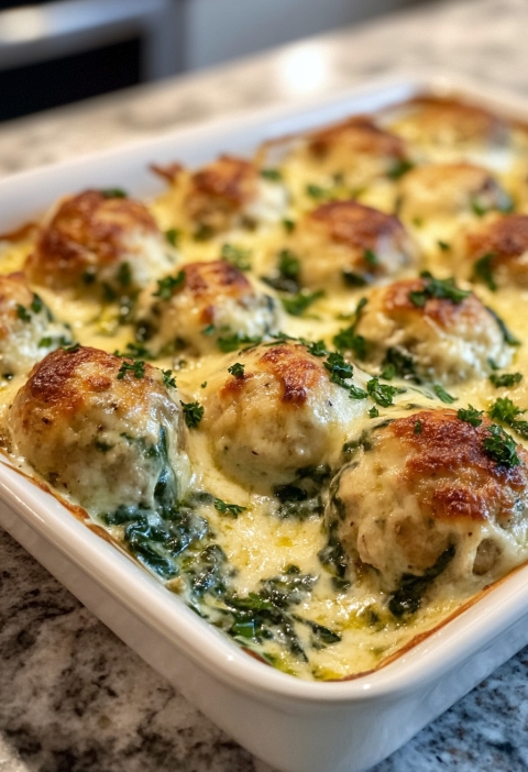 Baked Chicken Ricotta Meatballs