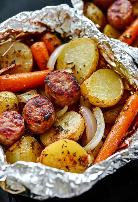 Sausage & Potato Foil Packet