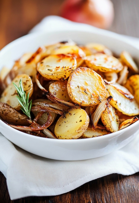 OVEN FRIED POTATOES and ONIONS