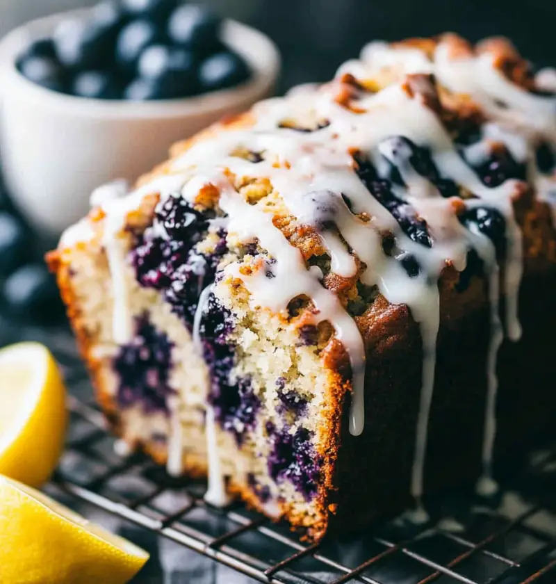 Lemon Blueberry Loaf with Lemon Glaze