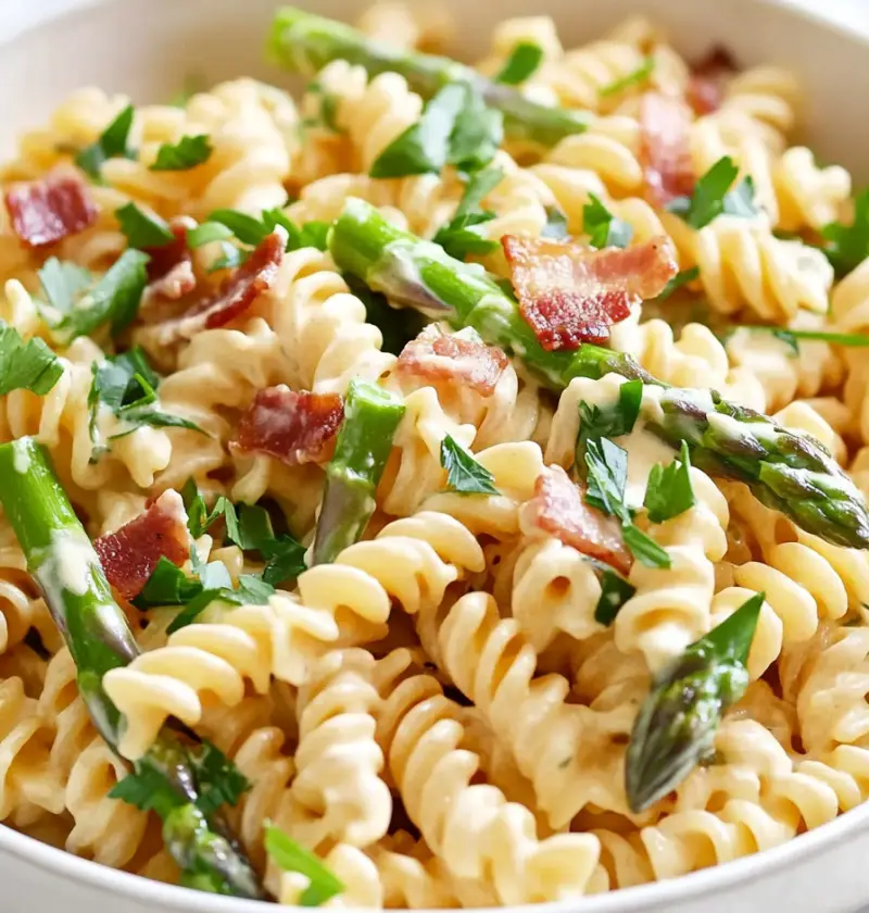Creamy Pasta with Asparagus & Bacon