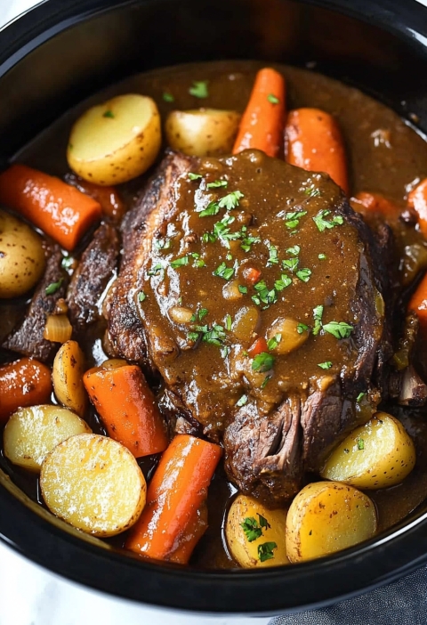 Slow Cooker Pot Roast with Gravy