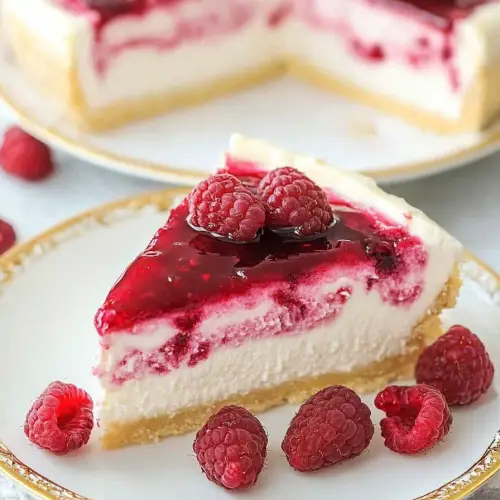 Raspberry Ripple Cheesecake Slice