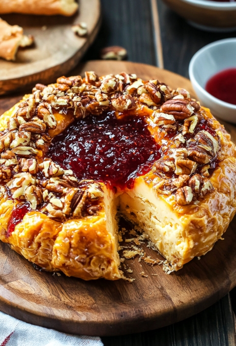 Pecan Cheddar Cheese Ring with Strawberry Preserves Recipe