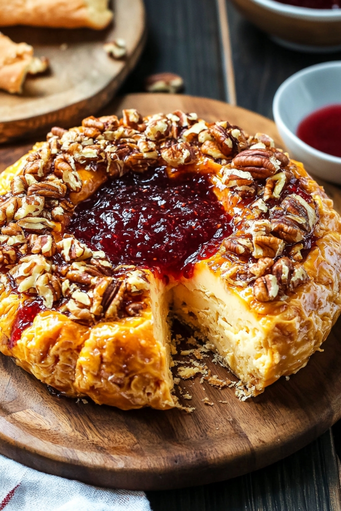 Pecan Cheddar Cheese Ring with Strawberry Preserves Recipe