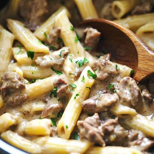 Creamy Slow Cooker Beef Pasta