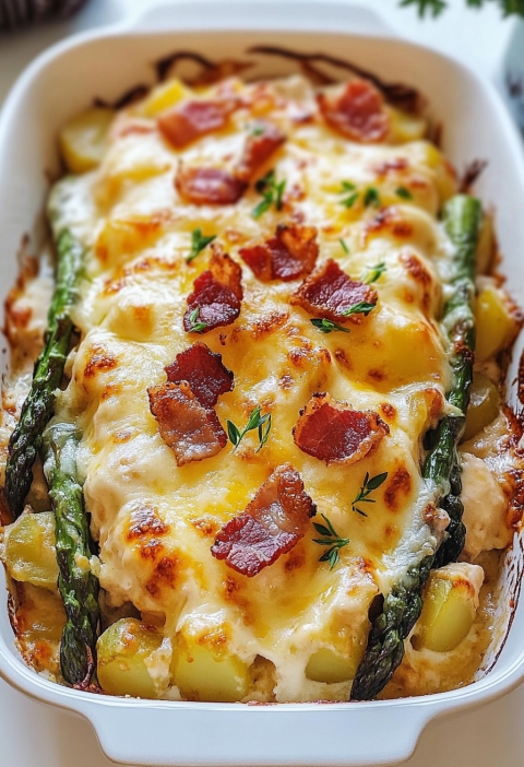 Asparagus & Bacon Chicken Potato Casserole