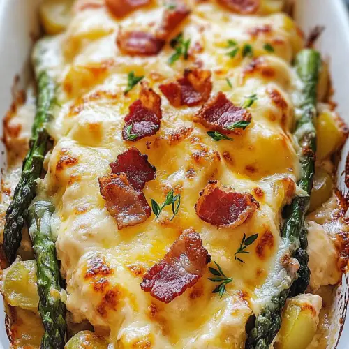 Asparagus & Bacon Chicken Potato Casserole