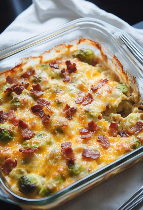 Bacon Brussels Sprouts Gratin