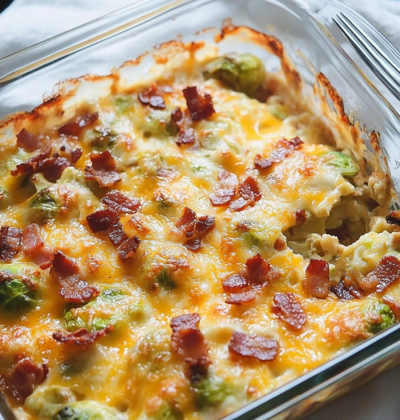 Bacon Brussels Sprouts Gratin