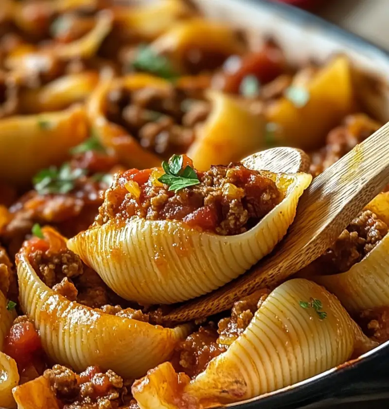 EASY MEXICAN PASTA SHELLS WITH GROUND BEEF
