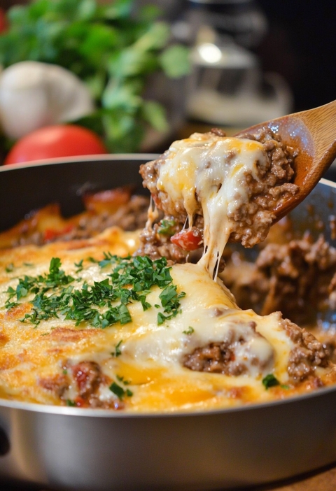 Ground Beef And Peppers Skillet
