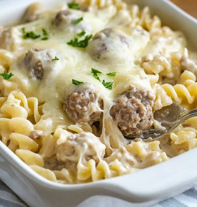 Swedish Meatball Noodle Bake
