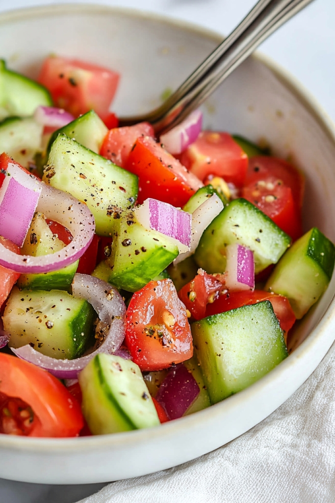 MARINATED CUCUMBERS, ONIONS, AND TOMATOES
