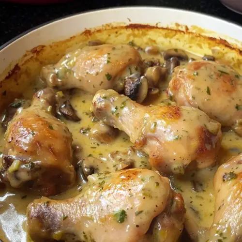 LEGS BAKED WITH CREAM-OF-MUSHROOM