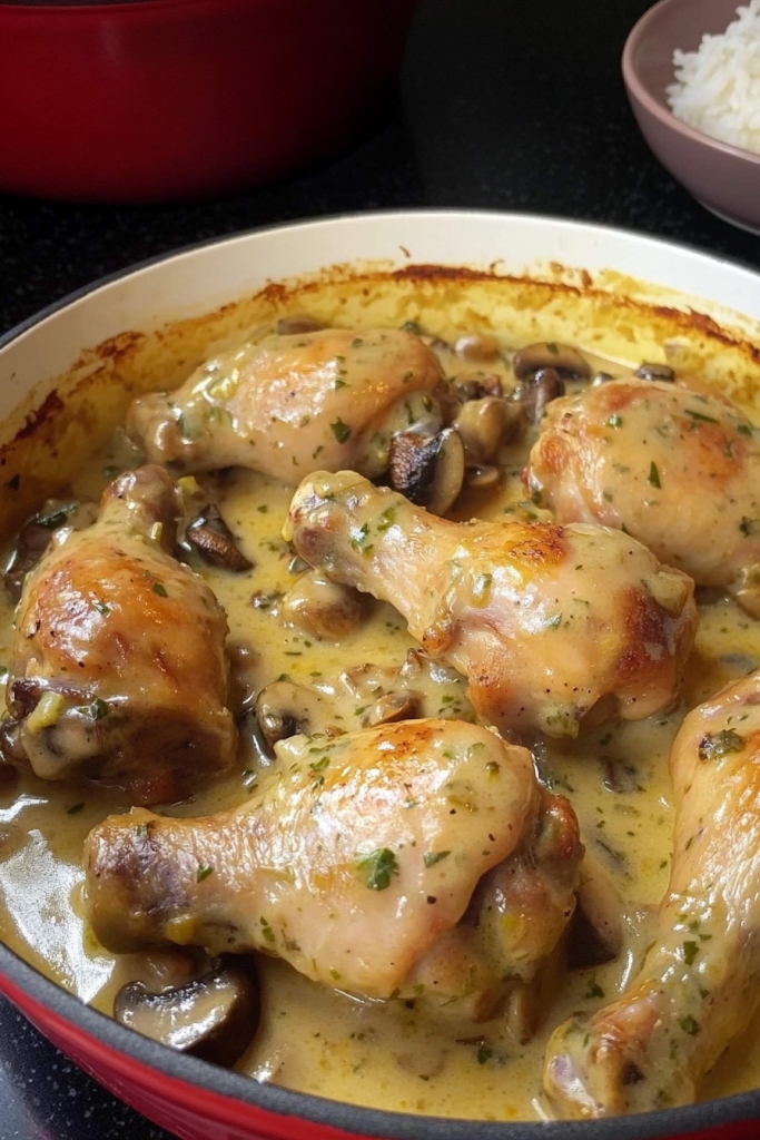 LEGS BAKED WITH CREAM-OF-MUSHROOM