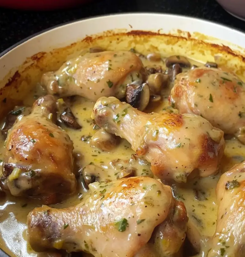 LEGS BAKED WITH CREAM-OF-MUSHROOM