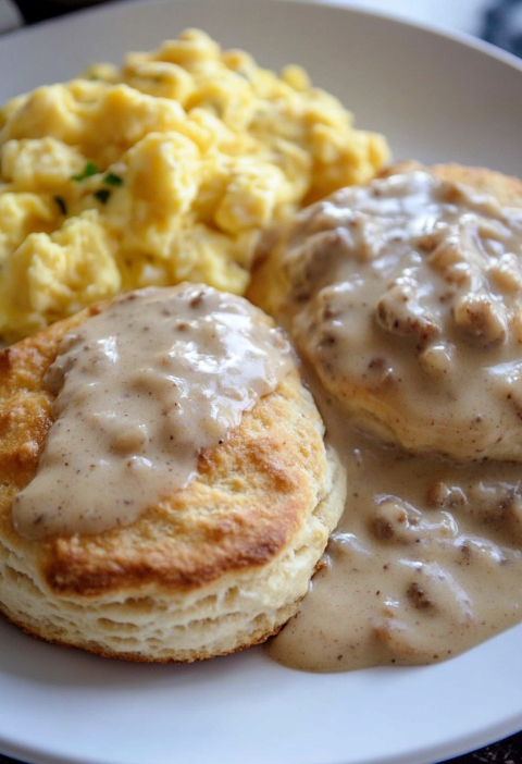 Buttermilk Biscuits and Sausage Gravy