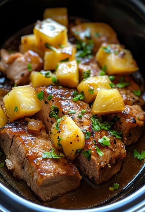 Slow Cooker Pineapple Pork