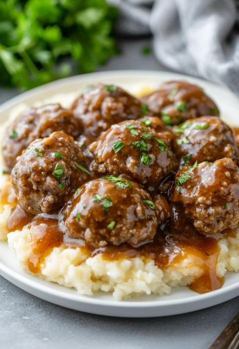 Slow Cooker Salisbury Steak with Mushroom Gravy