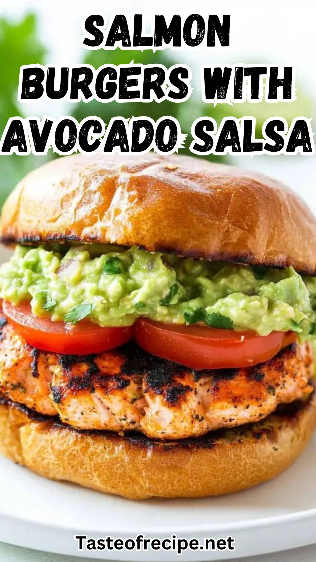 Grilled Salmon Burgers with Avocado Salsa