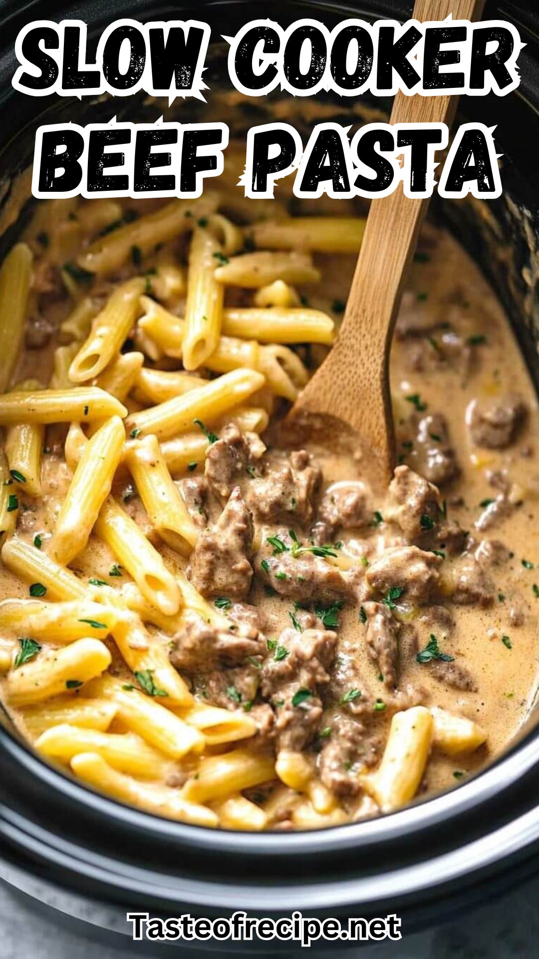 Creamy Slow Cooker Beef Pasta