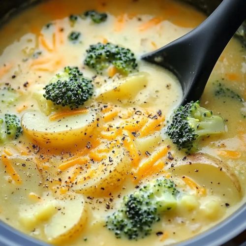 Crockpot Potato Broccoli Cheddar Soup