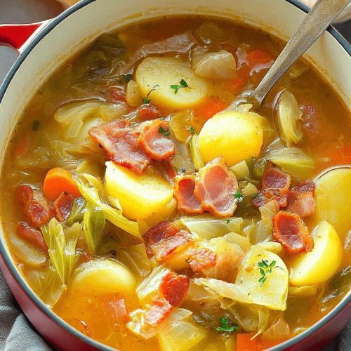 Irish Bacon, Cabbage, and Potato Soup