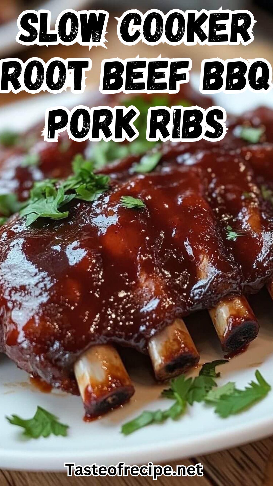 Slow Cooker Root Beef BBQ Pork Ribs