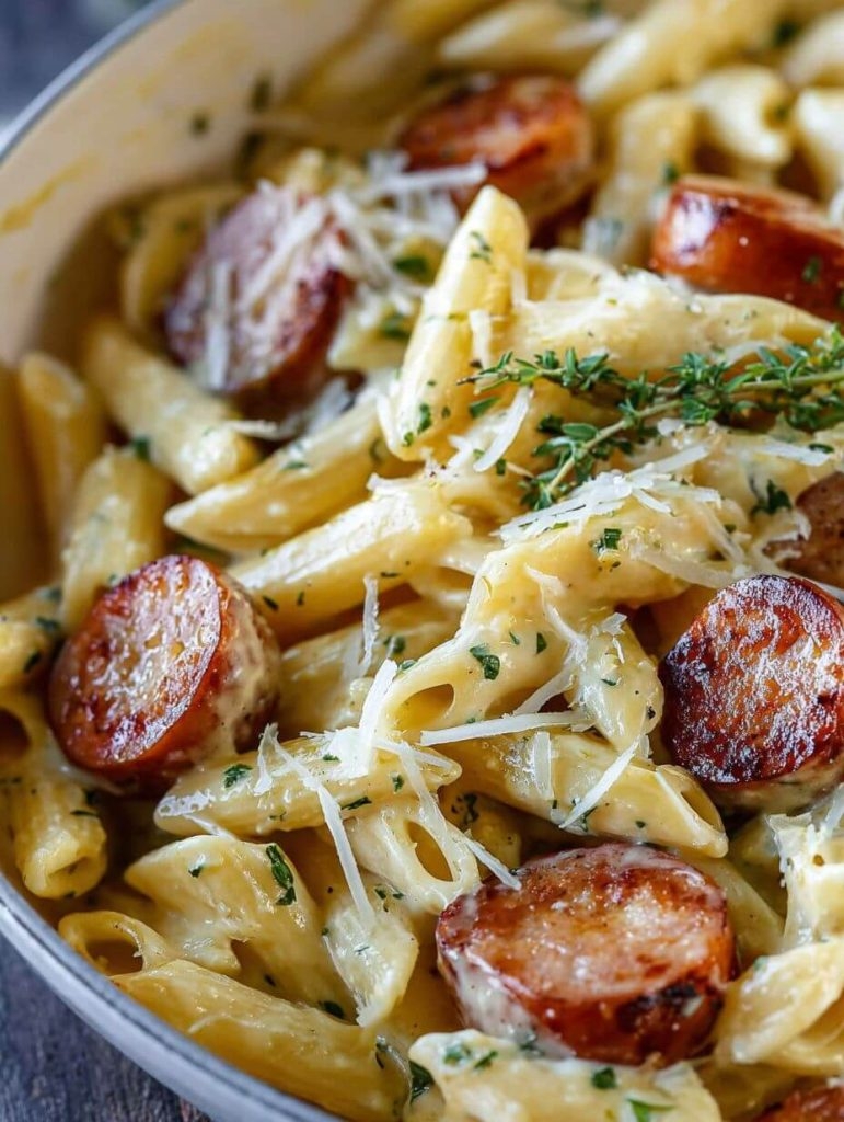 Creamy Cheesy Kielbasa Pasta