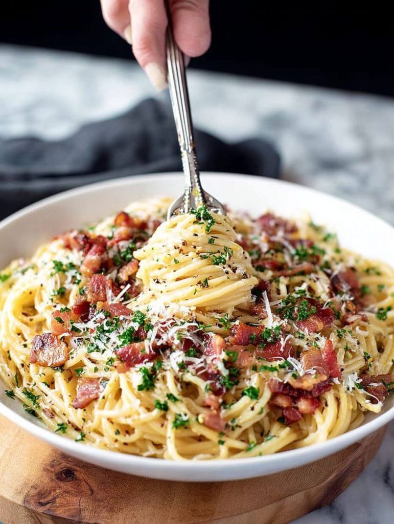 Easy Garlic Bacon Pasta