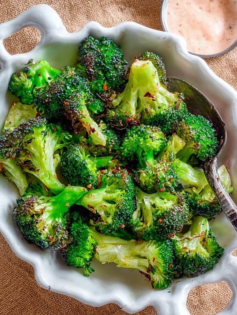 Super Easy Air Fryer Frozen Broccoli