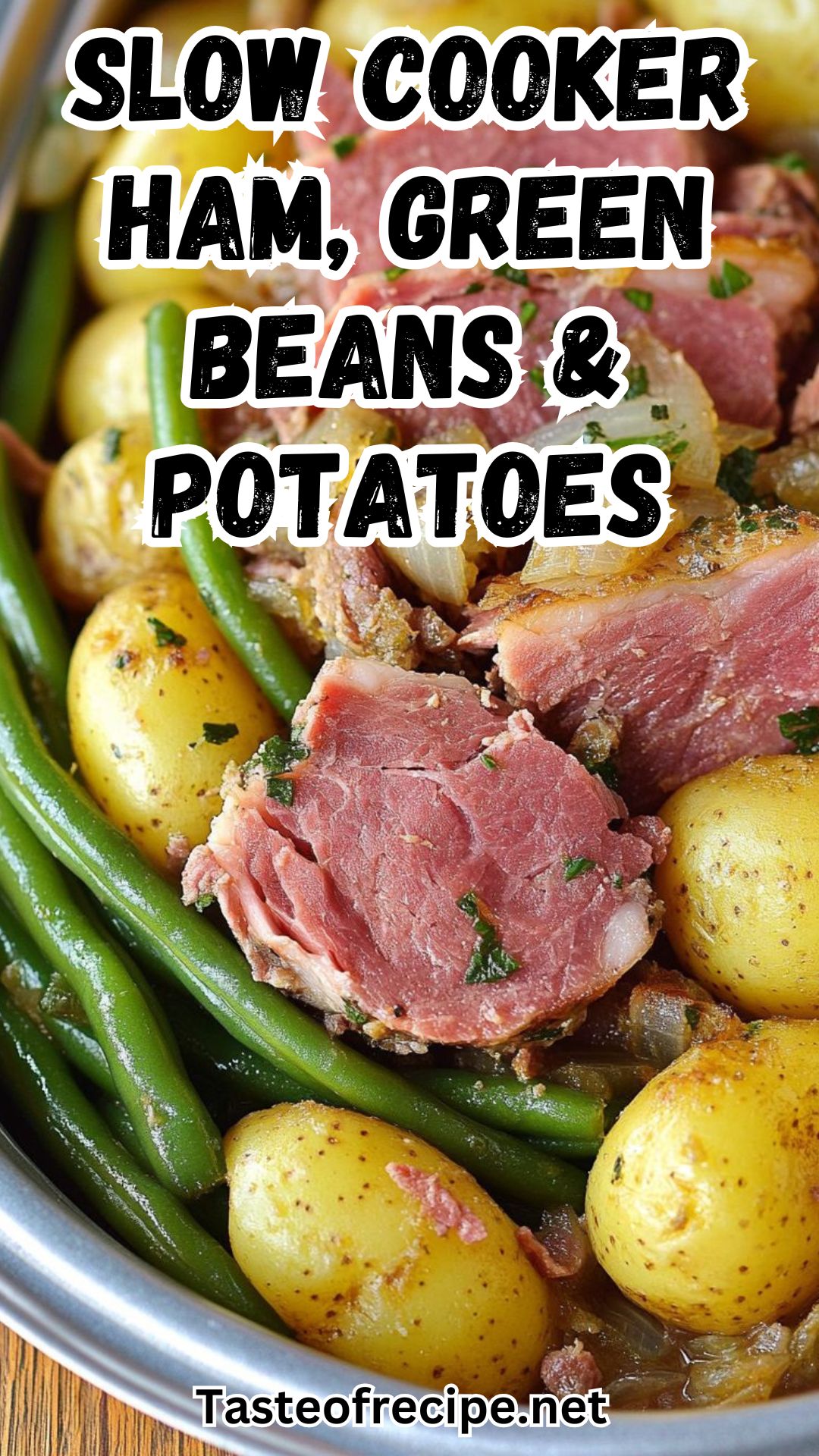 Slow Cooker Ham, Green Beans, and Potatoes Recipe