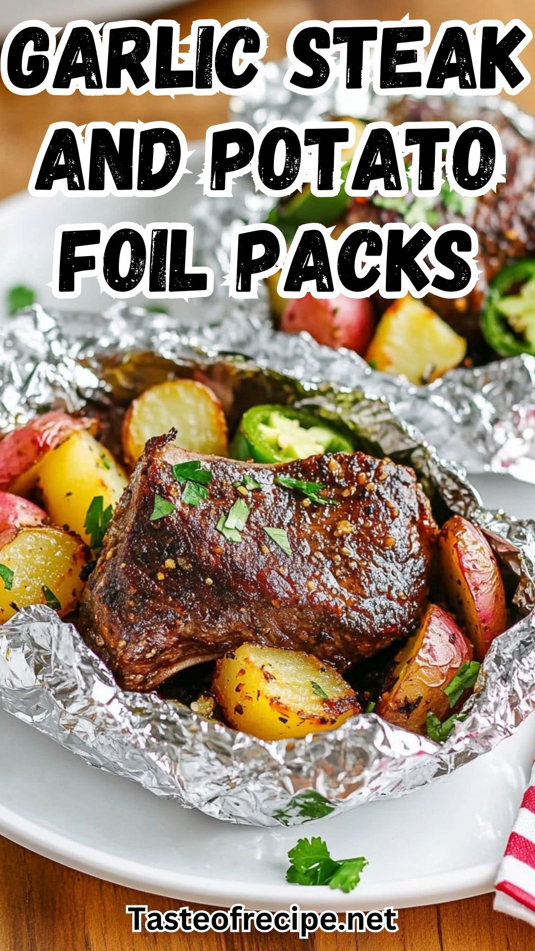 Garlic Steak and Potato Foil Packs