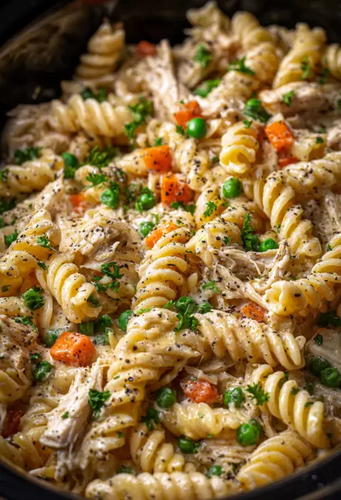 Slow Cooker Chicken Pot Pie Pasta — Just Like Home, But Easier