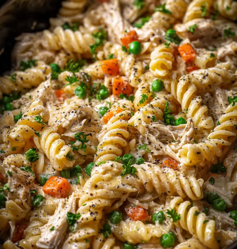 Slow Cooker Chicken Pot Pie Pasta — Just Like Home, But Easier